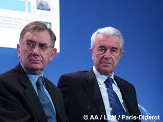 20070207 - Paris, France - Inauguration officielle du nouveau site de l'Université Paris-Diderot Paris 7 le mercredi 7 février 2007 -  A l'image Maurice QUENET,(G) Recteur de l'Académie de Paris, et Gilles de ROBIEN, (D) Ministre de l'Éducation nationale, de l'Enseignement supérieur et de la Recherche